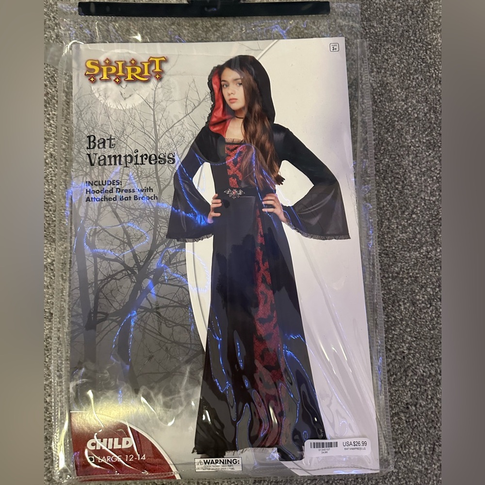 Spirit Bat Vampiress Costume for big girl 12-14 L